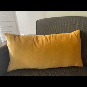 Yellow velvet pillow